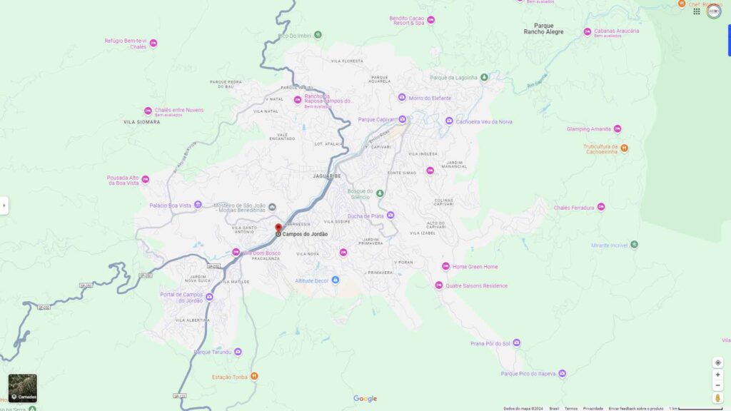 Mapa de Campos do Jordão Atualizado 2024